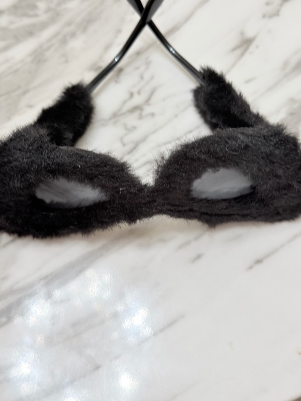 Black Fuzzy Cat Sunglasses - Plush Pet Accessory - Picture 6 of 9